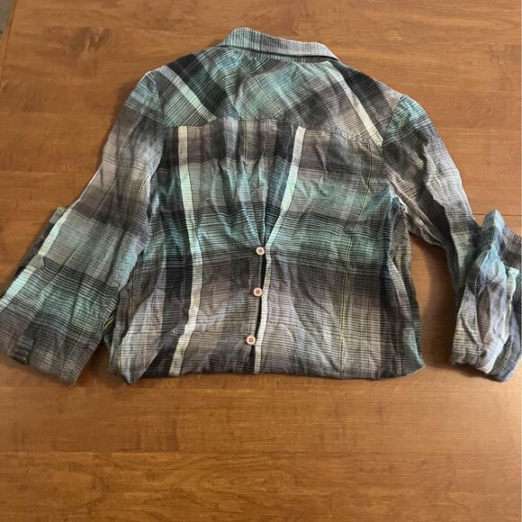 Fox button up plaid womens medium - Picture 2 of 5